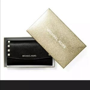 Michael Kors trifold black studded Karla wallet